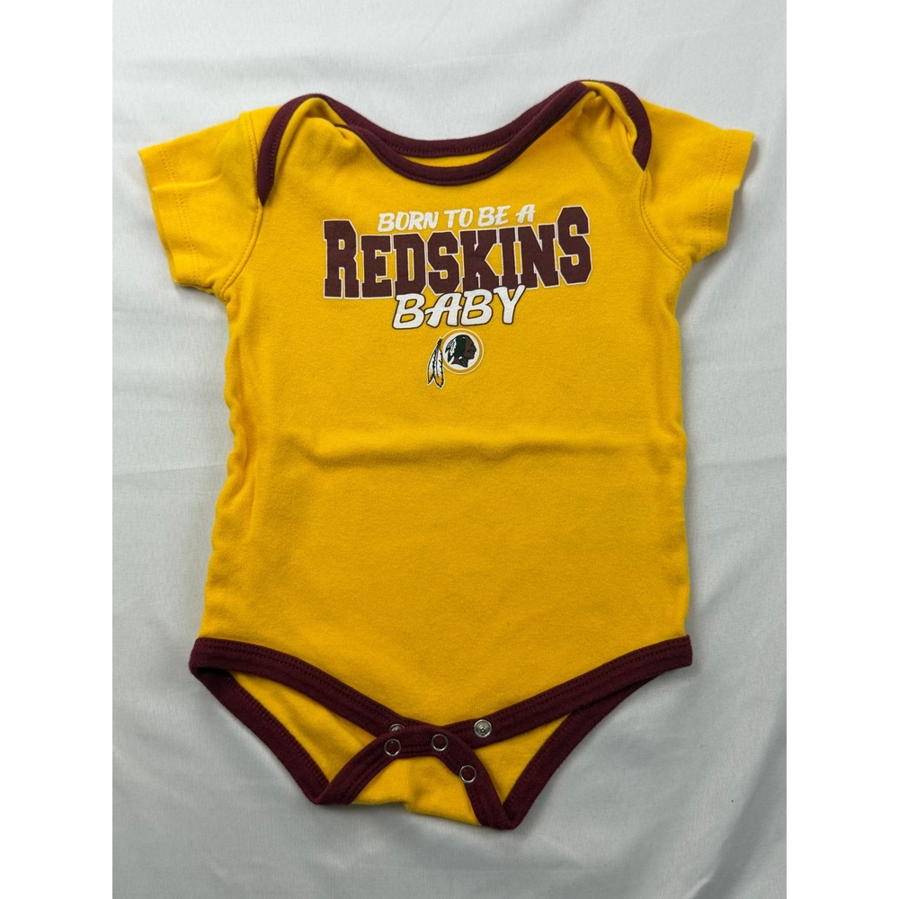 NFL Bodysuit Baby 18M Yellow Washington Redskins Born To Be A Baby Snap Romper